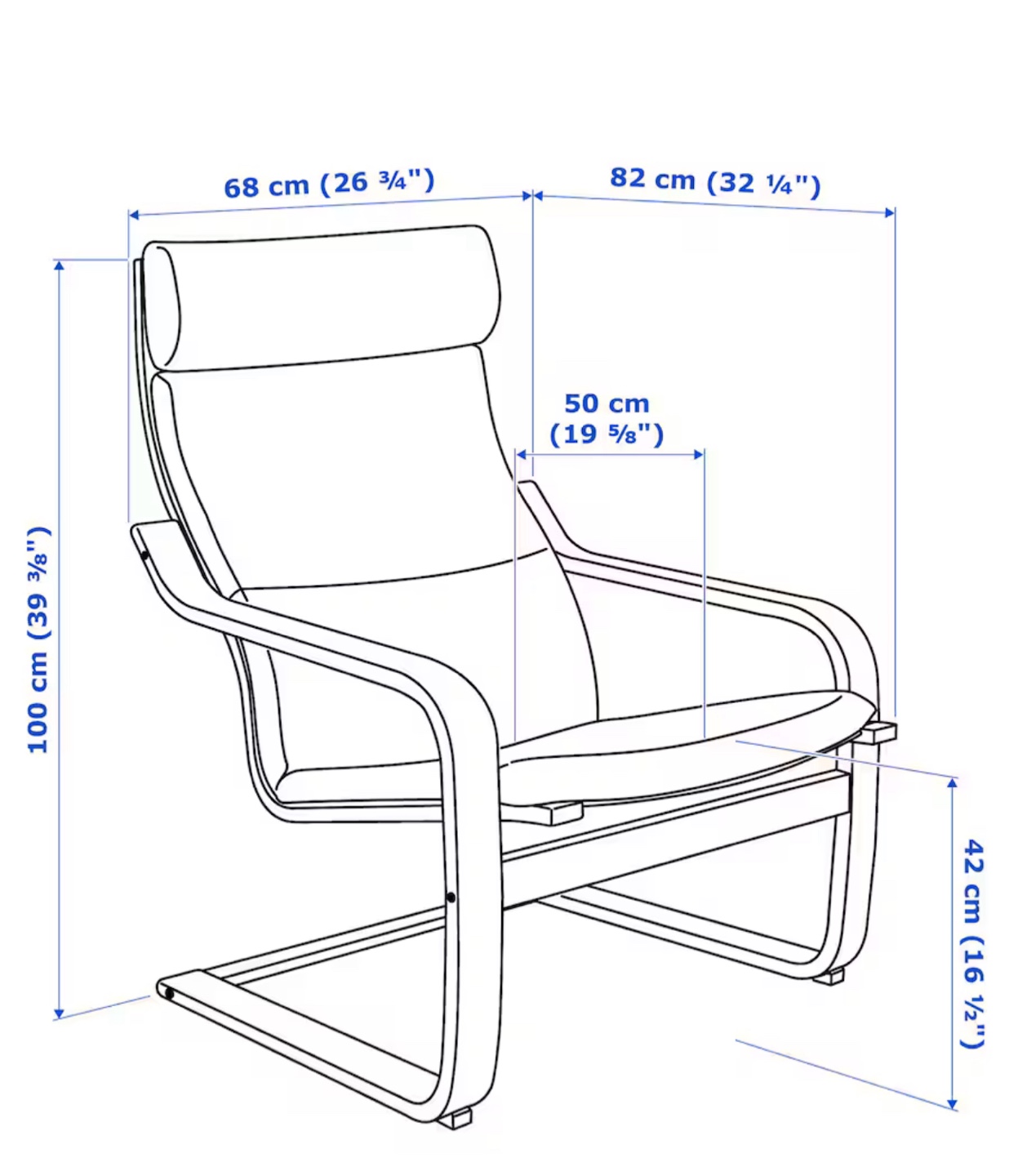 IKEA Phoang Wing Chair and Footstool Set