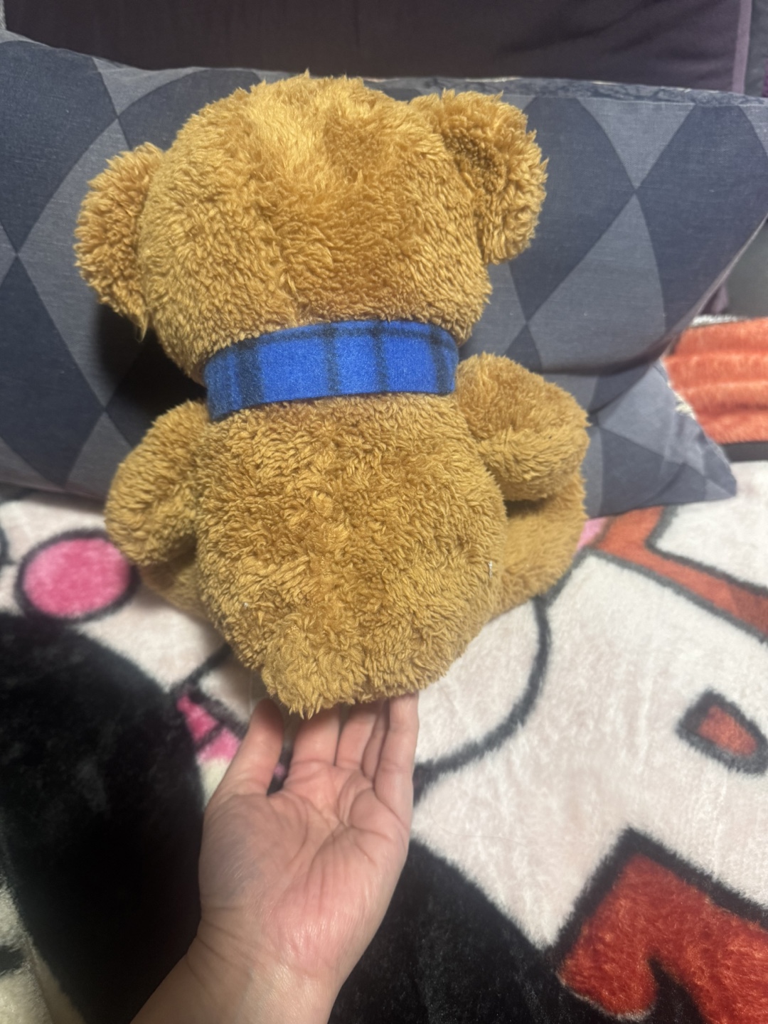 Adorable Brown Teddy Bear with Blue Scarf - photo 2