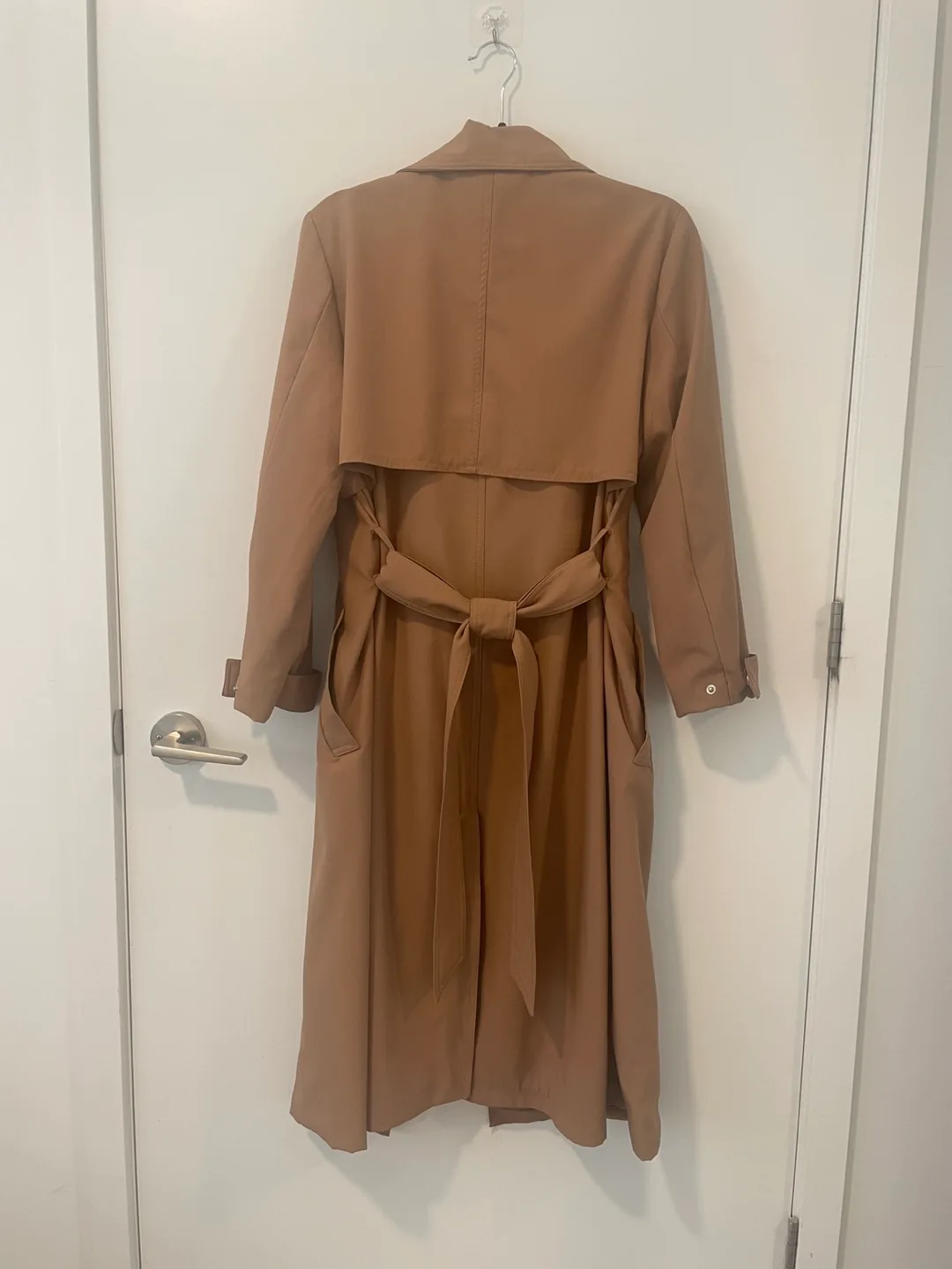 BLANKNYC Beige Long Trench Coat with belt image indicator(2)