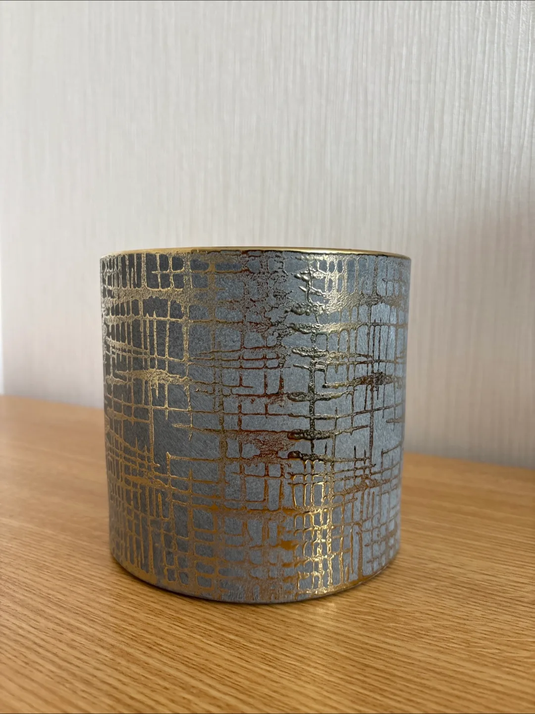 Modern Ceramic Decorative Pot - Metallic Gold and Grey thumbnail