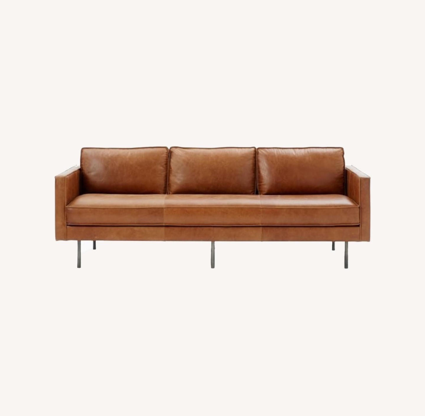 West Elm Axel Leather Sofa - 89" Saddle Leather
