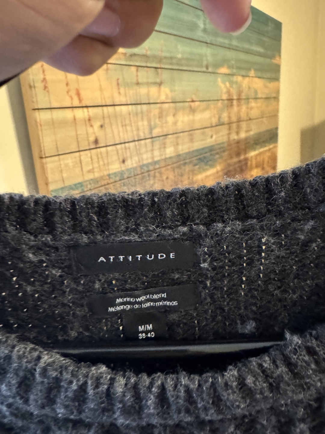 Attitude Men's Medium Merino Wool Blend Sweater - photo 2