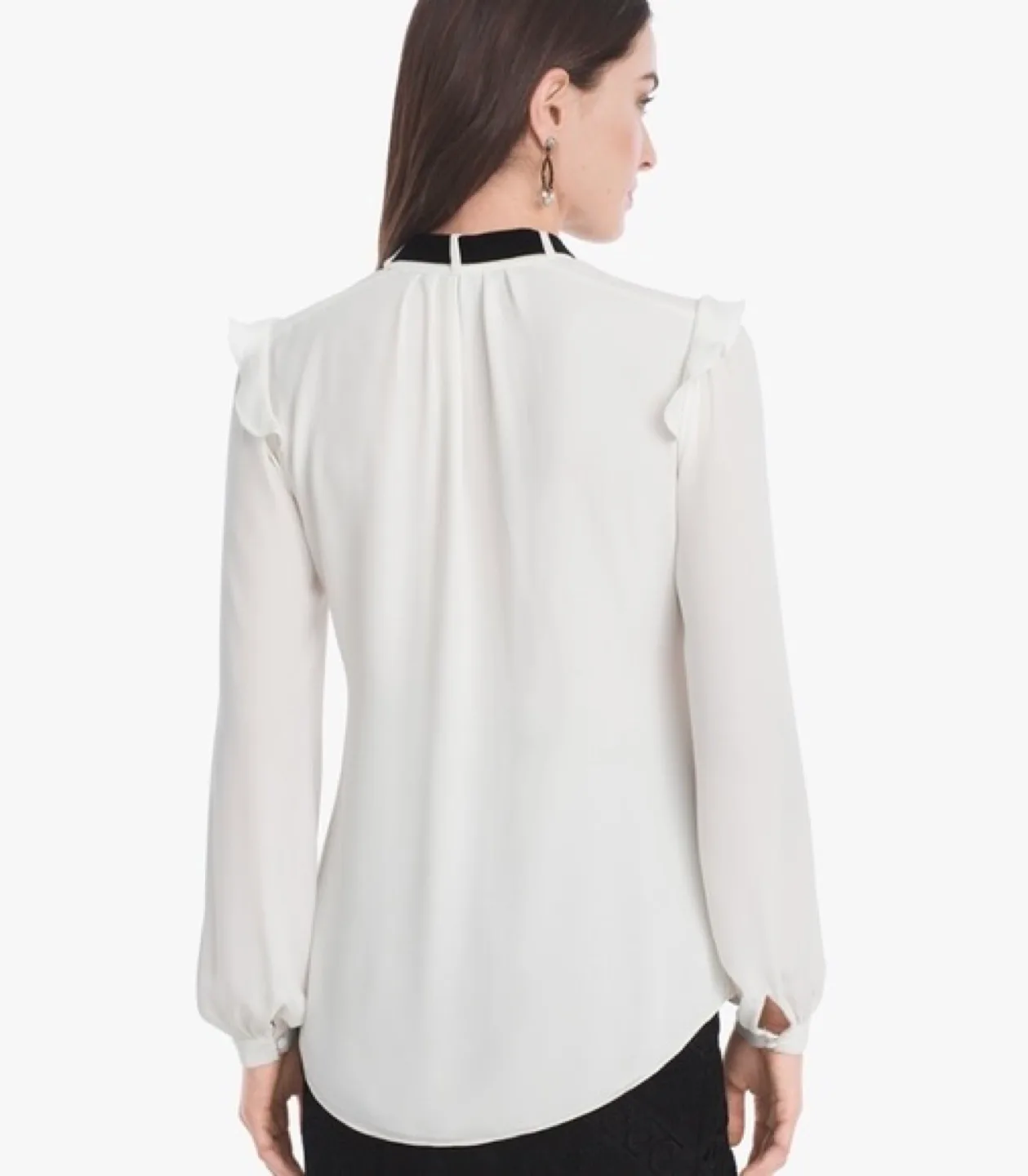 White Tie Blouse - Brand New! (Size 6 Petite) image indicator(5)