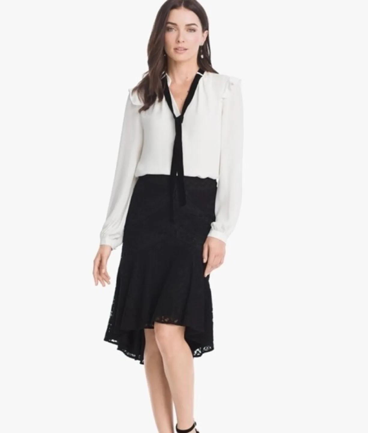 White Tie Blouse - Brand New! (Size 6 Petite) image indicator(7)