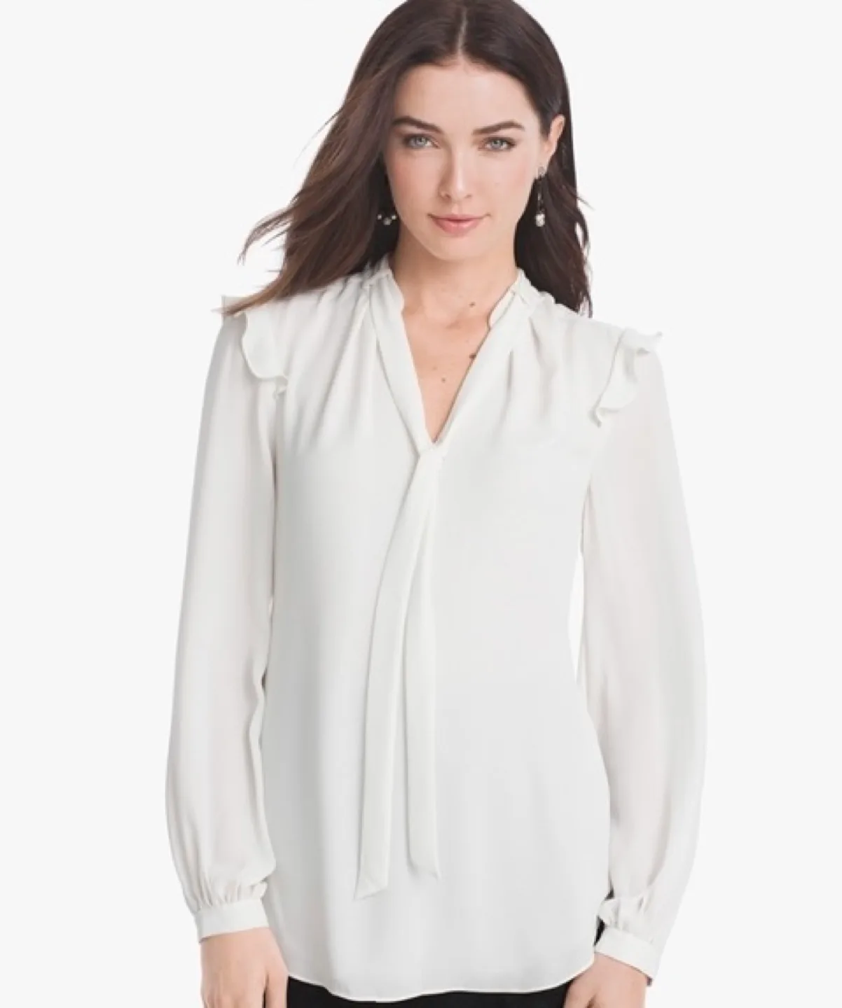 White Tie Blouse - Brand New! (Size 6 Petite) image indicator(6)