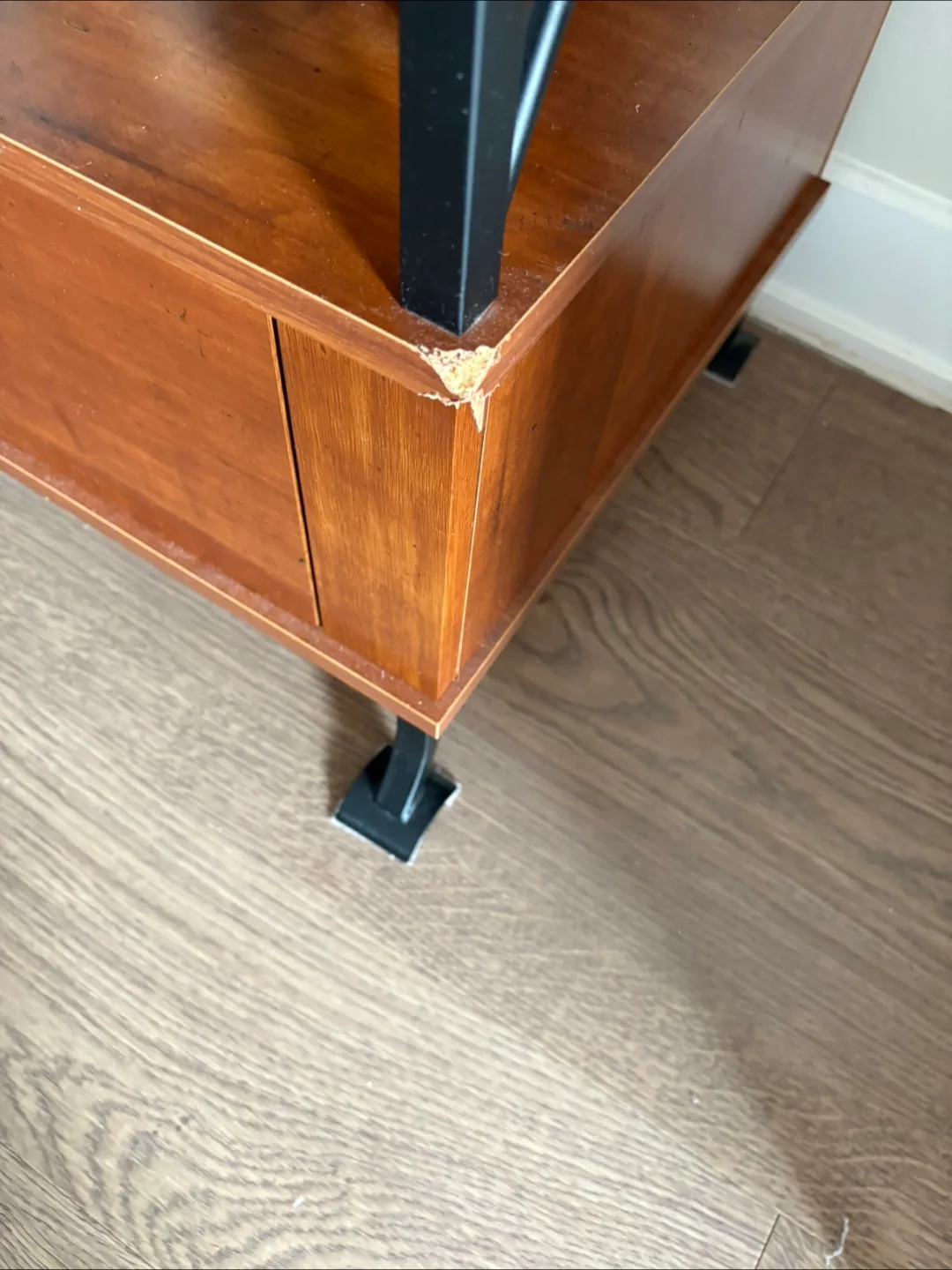 Tv stand console. Wooden with Metal Accents image indicator(3)