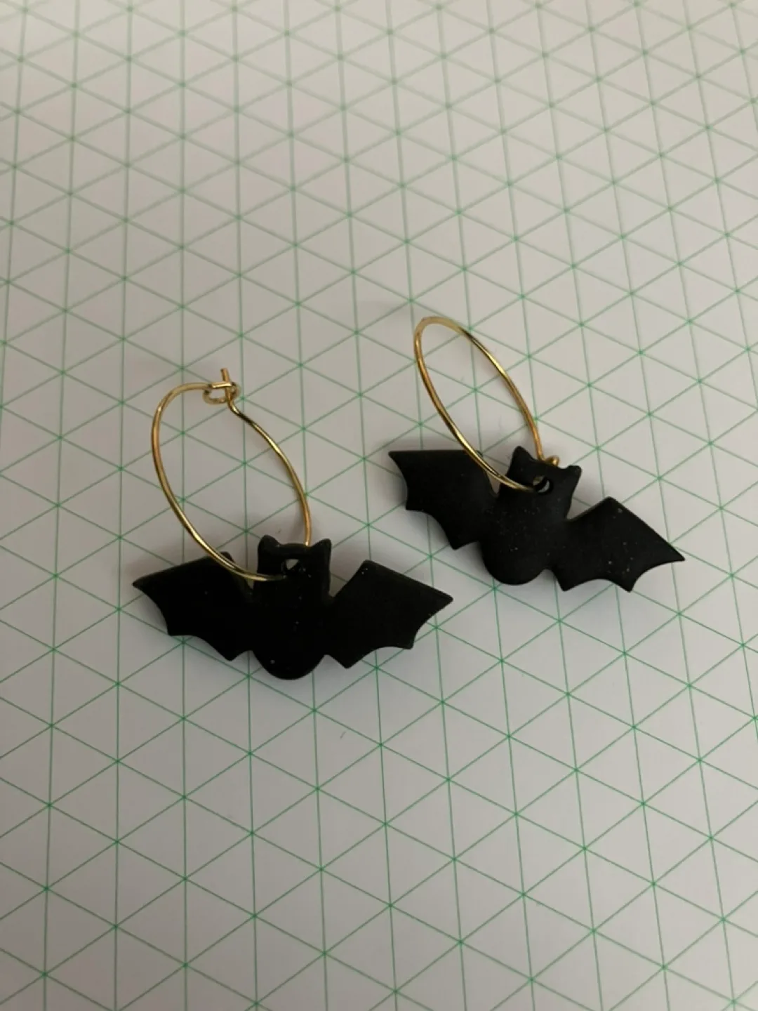 Black Bat Hoop Earrings thumbnail