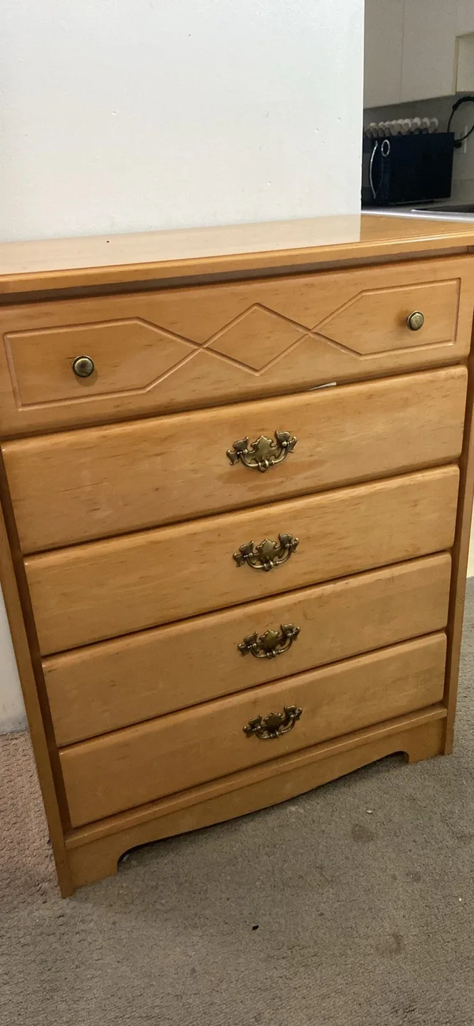 FREE - Five-Drawer Wooden Chest of Drawers thumbnail