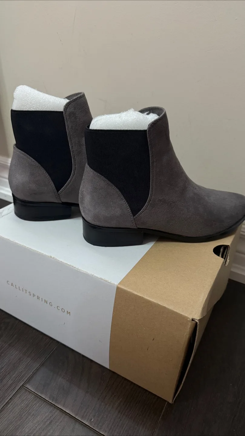 Call It Spring Grey Suede Ankle Boots thumbnail