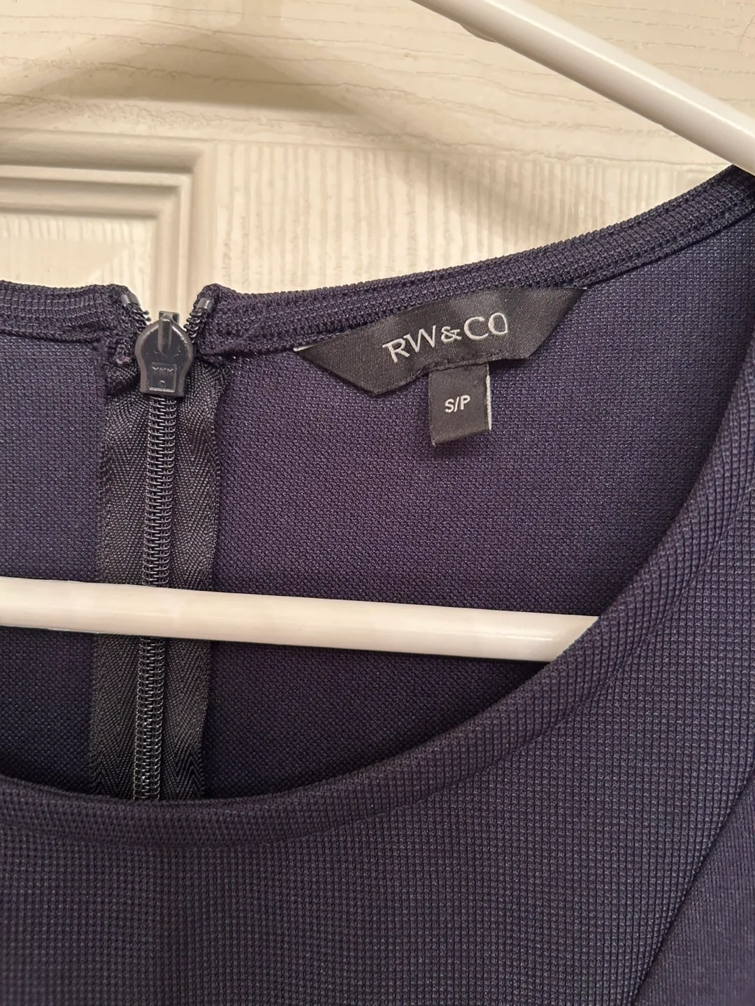 RW&CO. Navy Blue Peplum Top - Size Small image indicator(4)