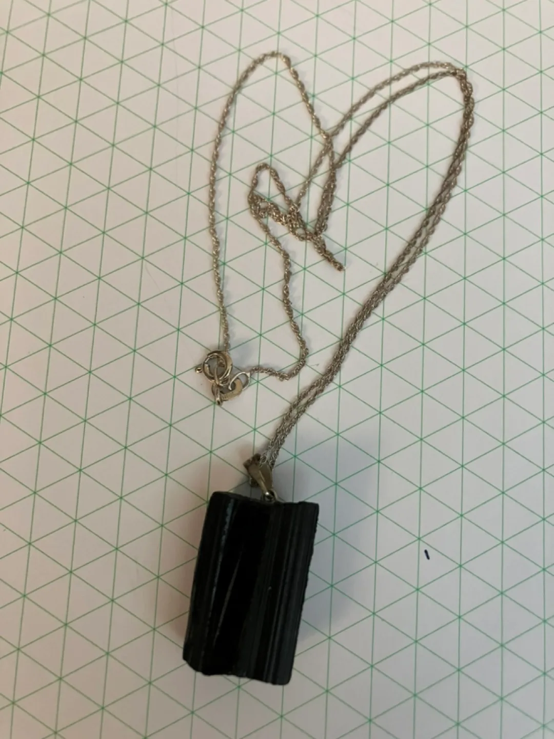 Raw Black Tourmaline Pendant Necklace thumbnail