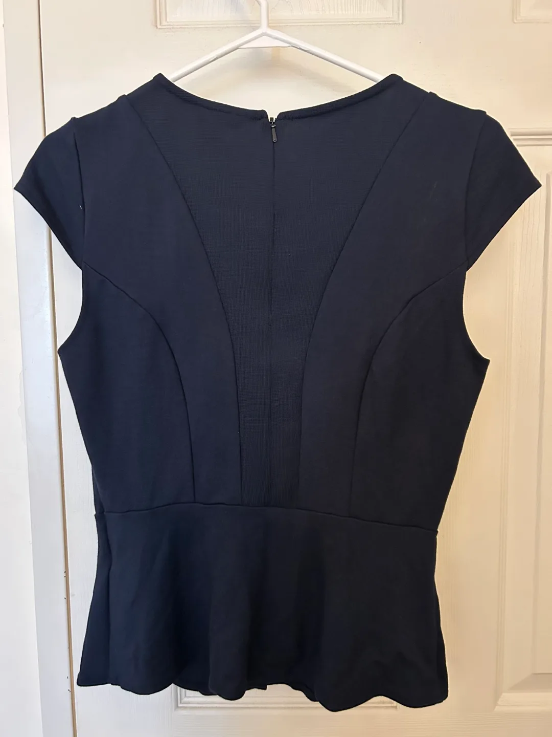 RW&CO. Navy Blue Peplum Top - Size Small image indicator(3)