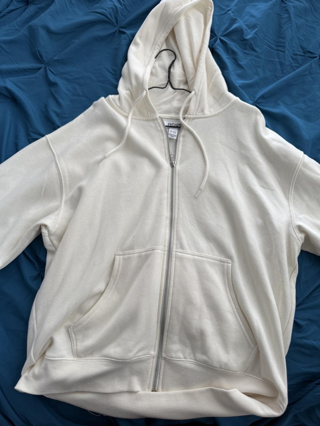 Off-White Colour Zip-Up Hoodie - Size L - photo 2