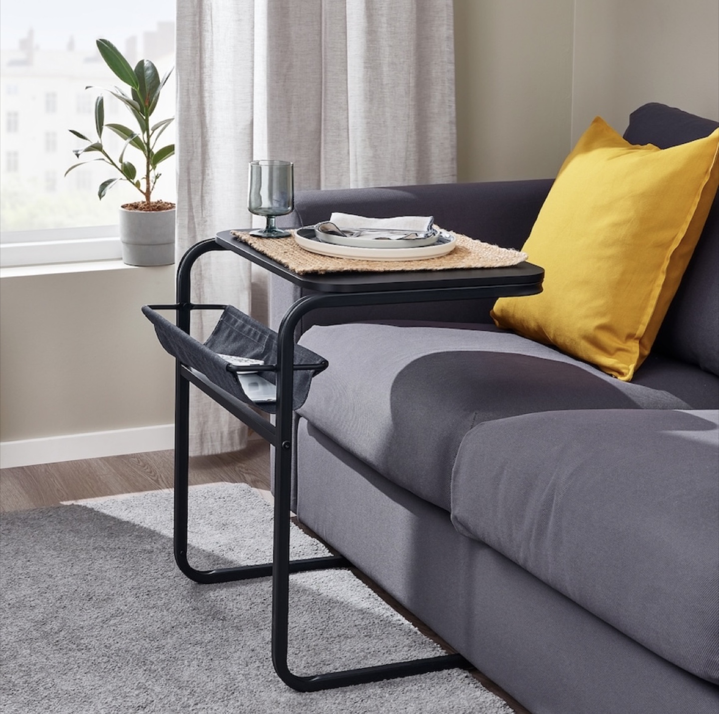 IKEA OLSERÖD Black Side Table - photo 5
