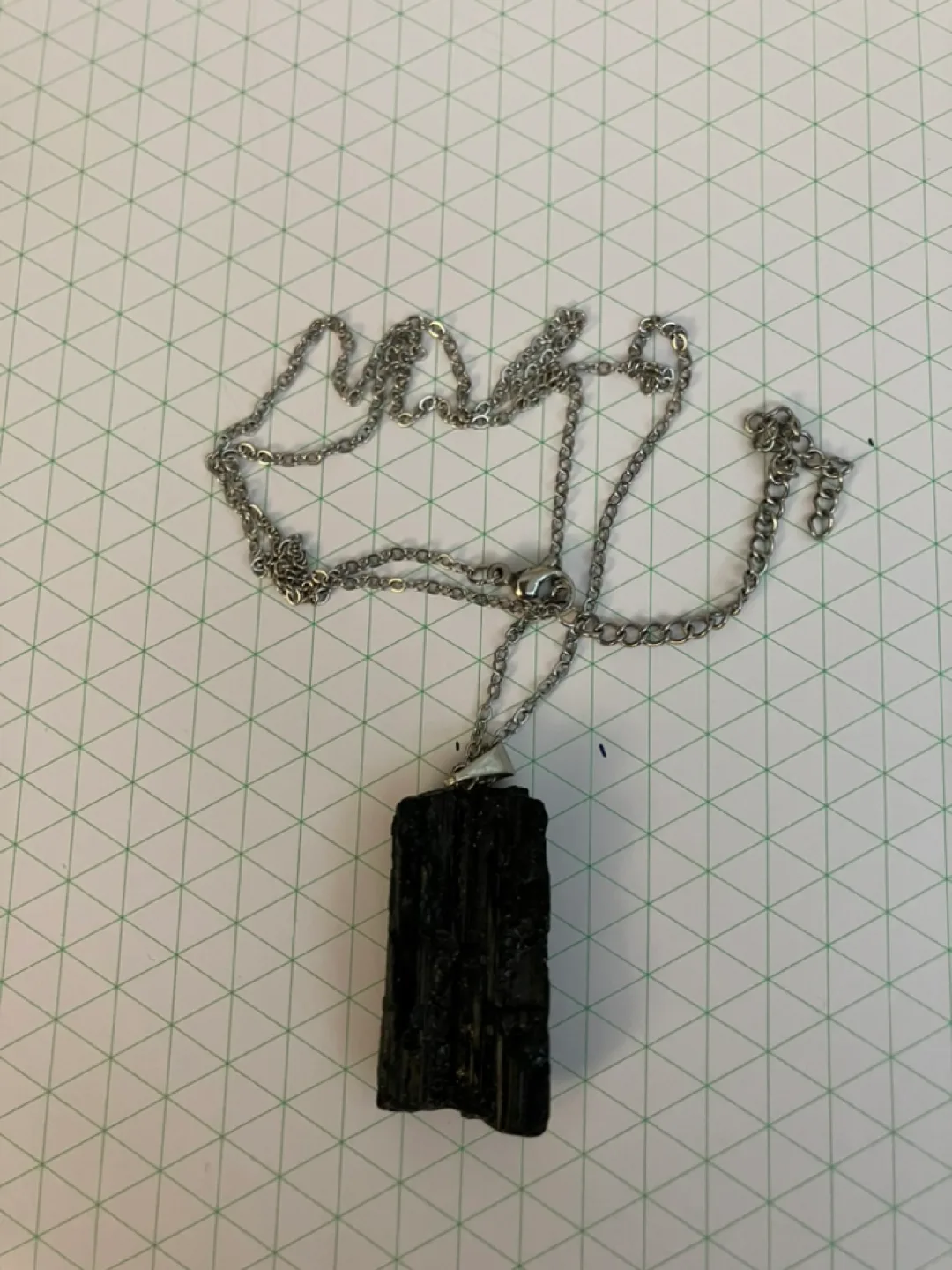 Raw Black Tourmaline Pendant Necklace thumbnail