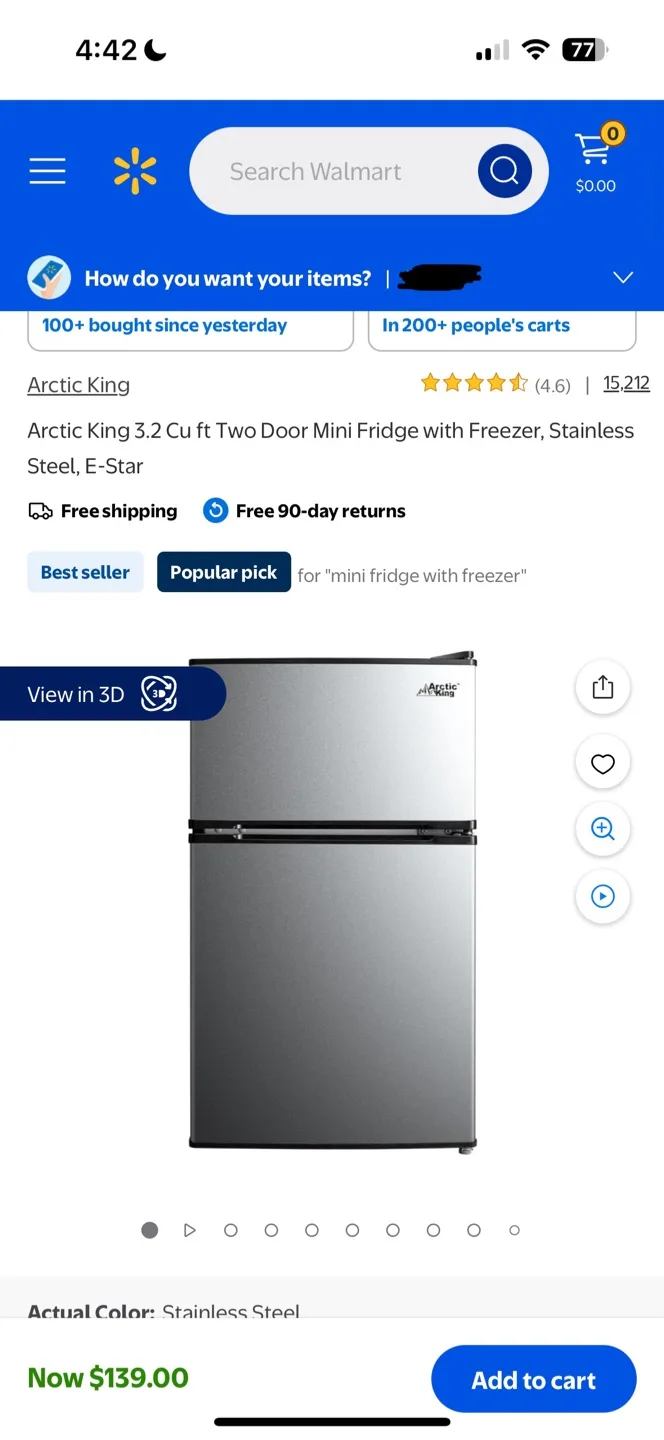 Arctic King 3.2 Cu Ft Mini Fridge with Freezer (+Microwave) image indicator(4)