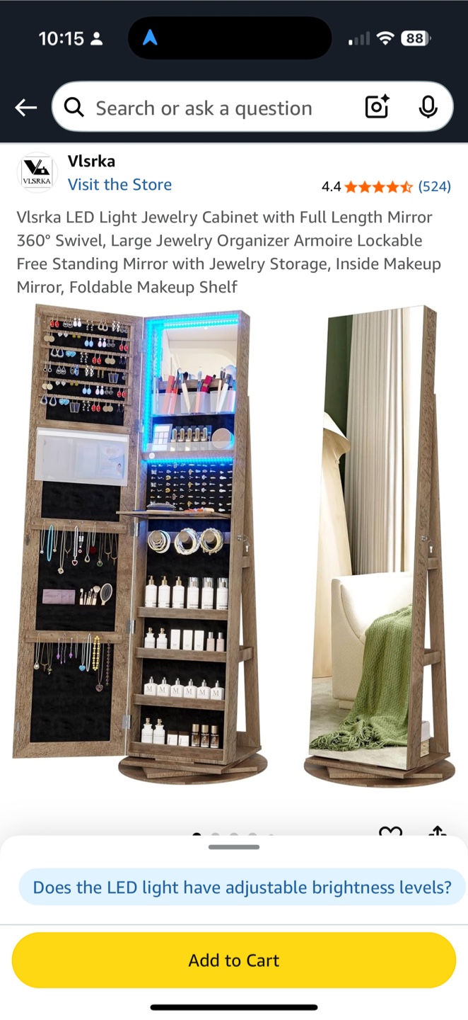 Full Length Jewelry Armoire Mirror - photo 4