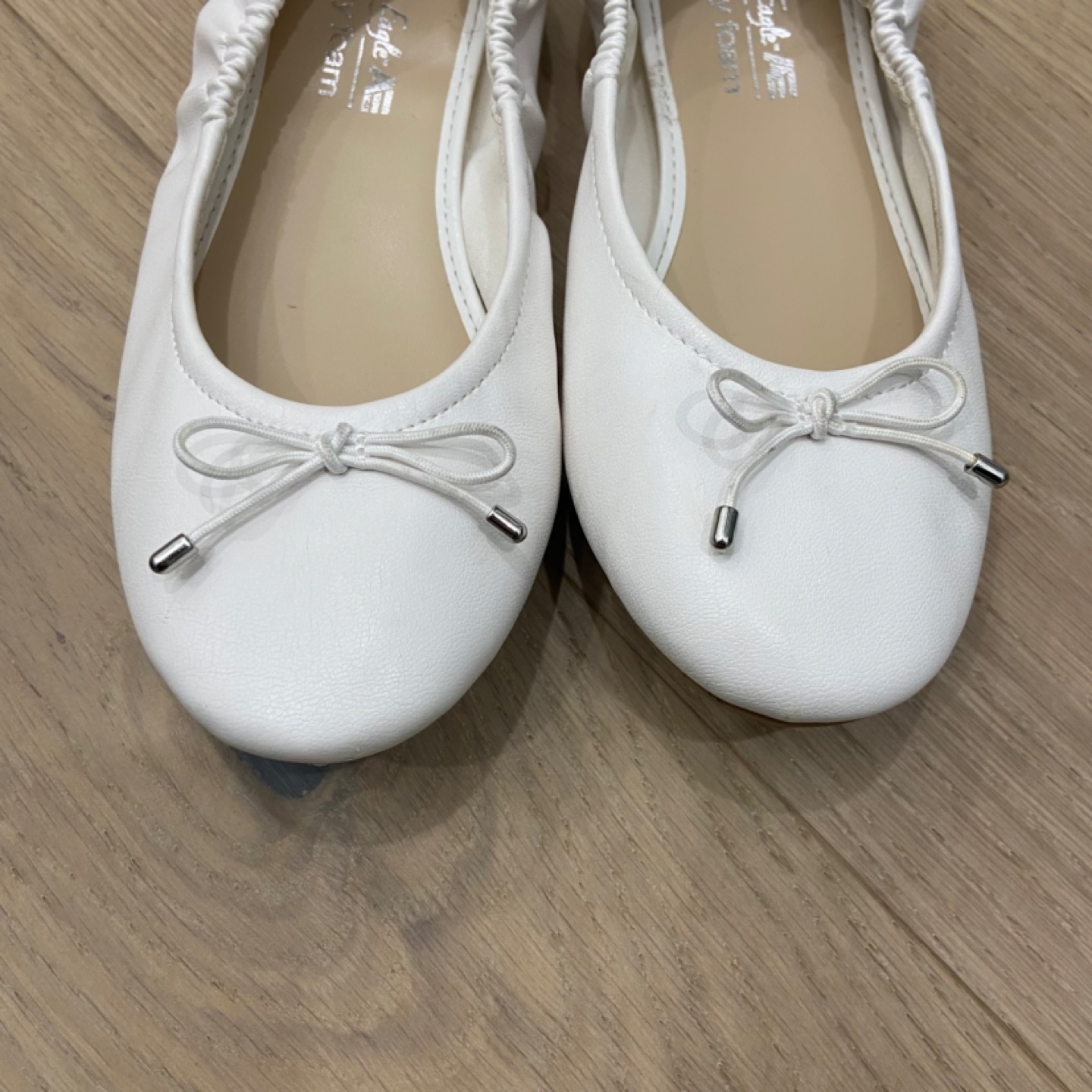 Size 1.5/33 girls white ballet flats - photo 2