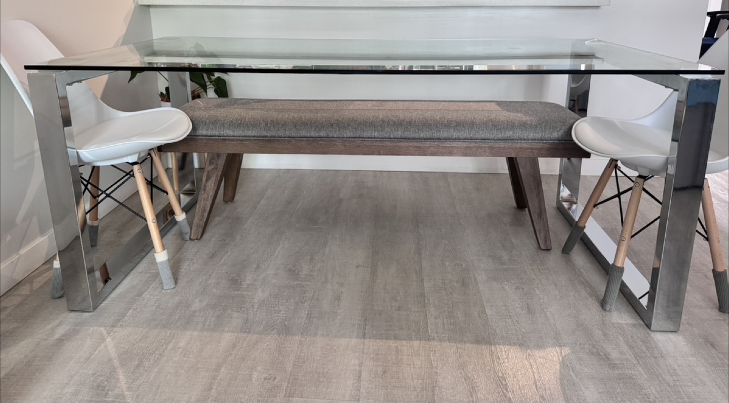 Modern Glass Dining Table – 71” x 35.5” – Perfect Condition - photo 4