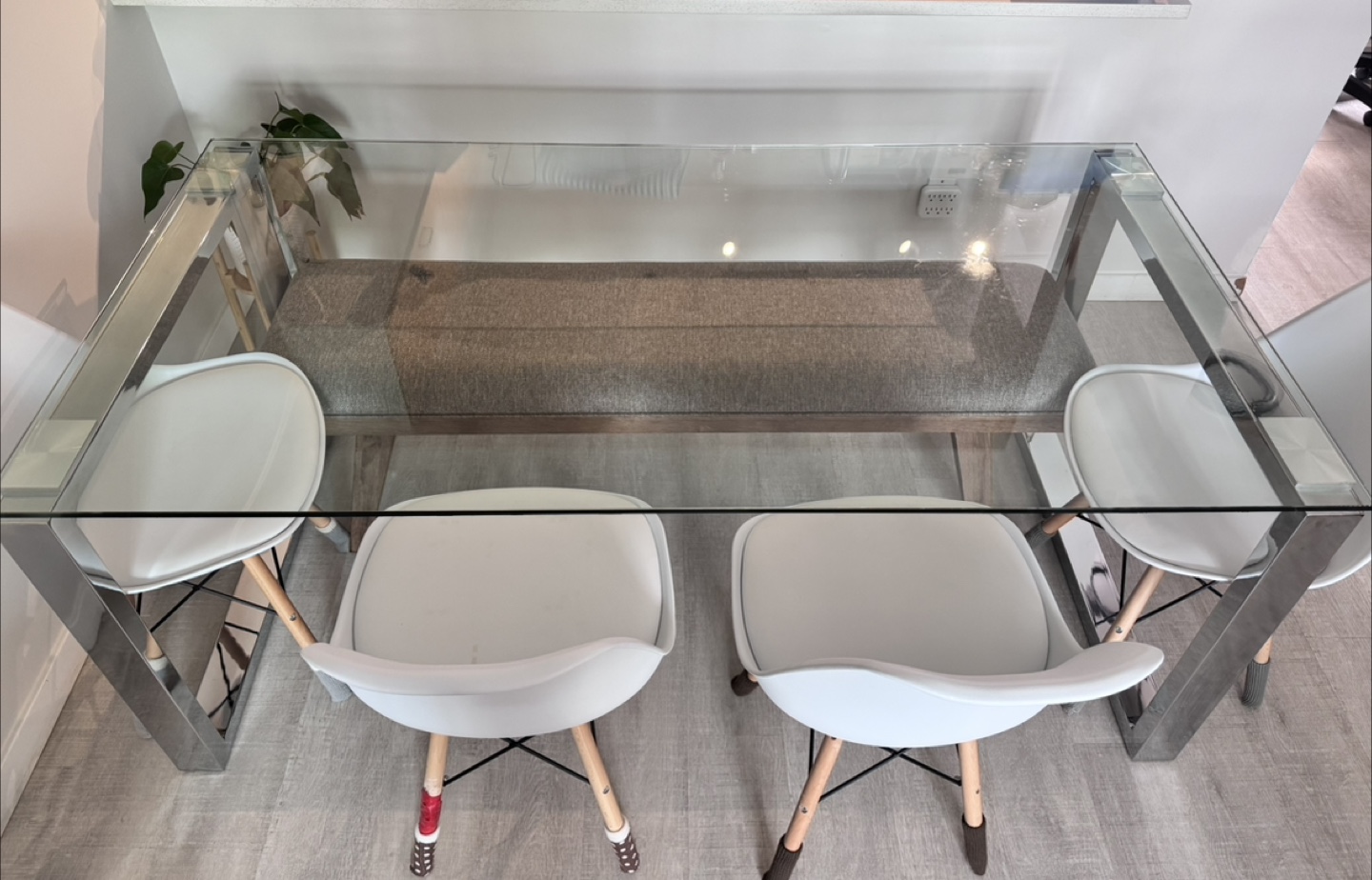 Modern Glass Dining Table – 71” x 35.5” – Perfect Condition - photo 2
