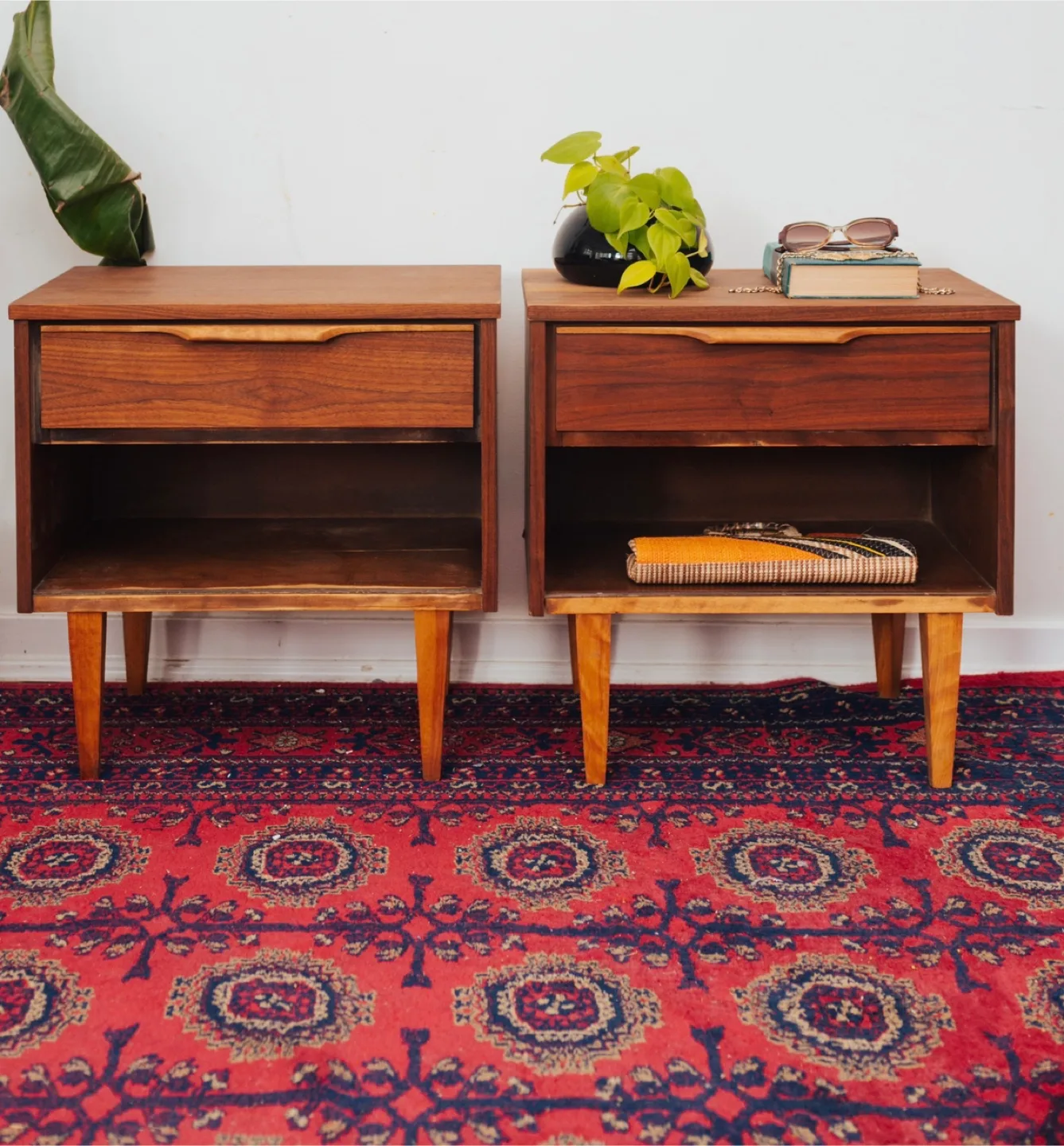Satin Walnut MCM Night Tables 🤎 Price for Each thumbnail
