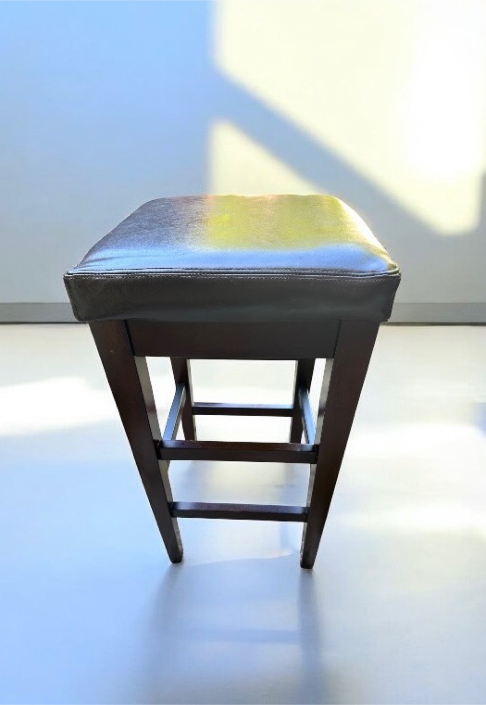 Pair of Dark Brown Leatherette Bar Stools - photo 2