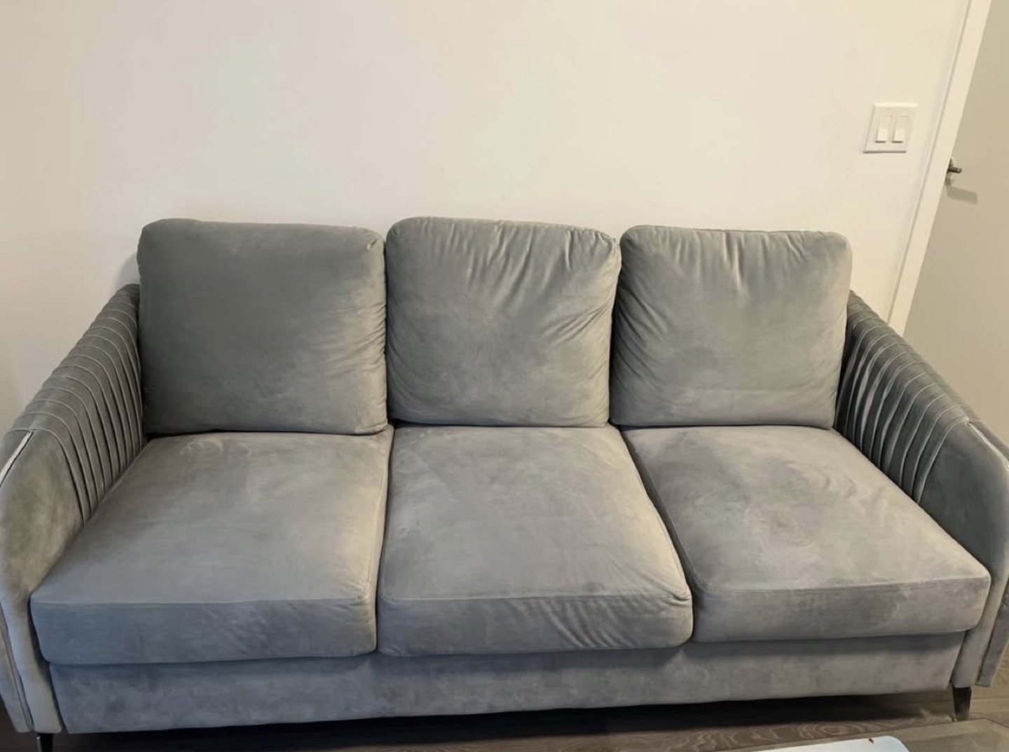 Urgent Sale-Moving-New Velvet Sofa Set (3 & 2 Seater) - photo 2