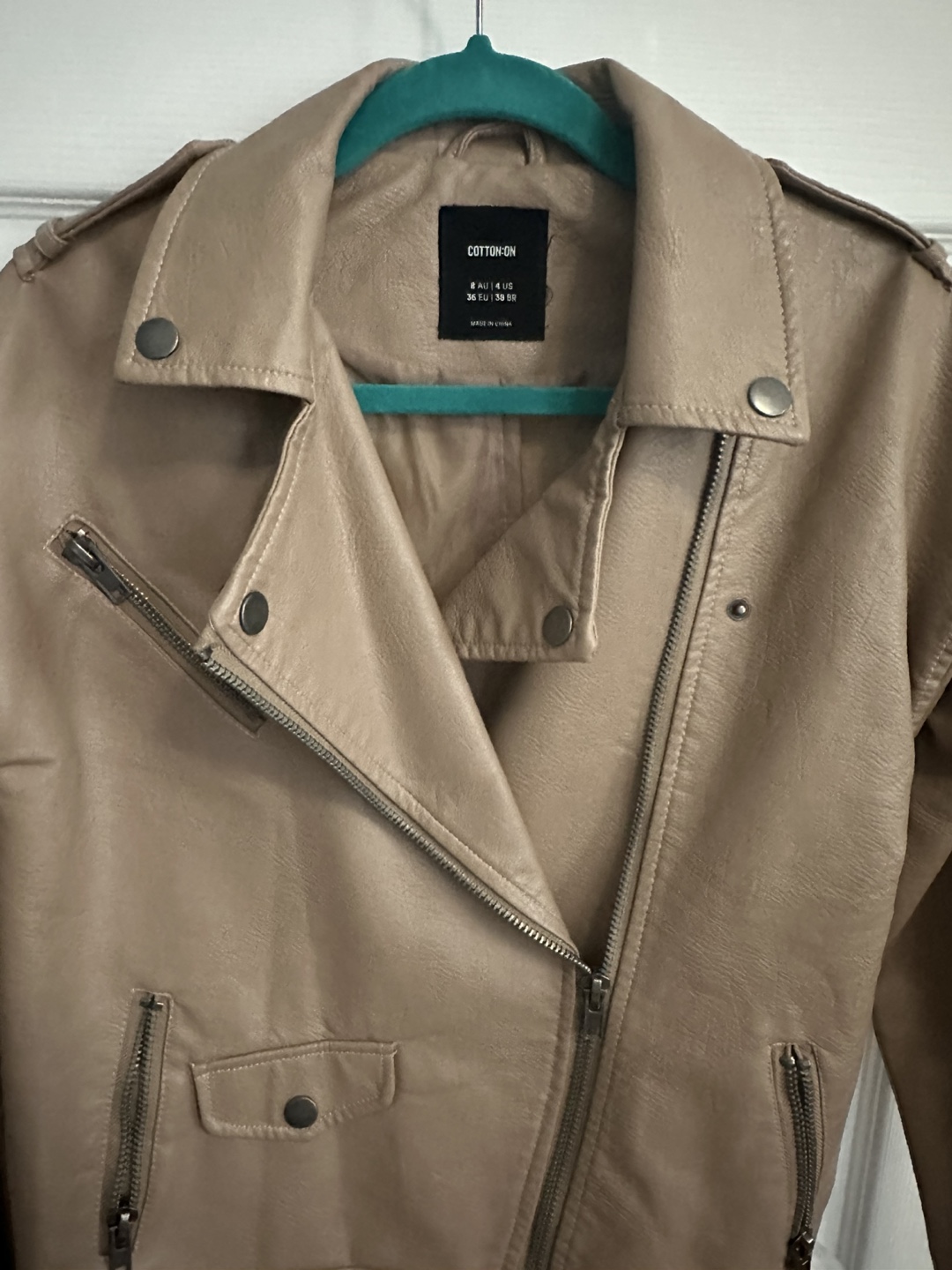 Cotton On Women's Tan Vegan Faux Leather Moto Jacket - photo 2