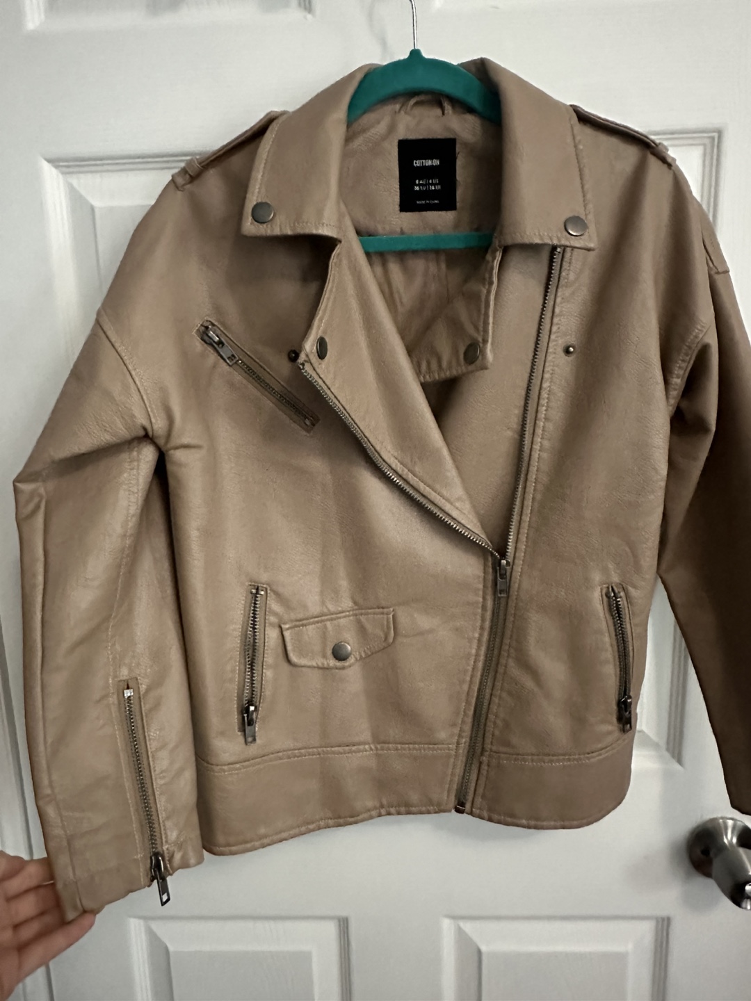 Cotton On Women's Tan Vegan Faux Leather Moto Jacket - photo 3