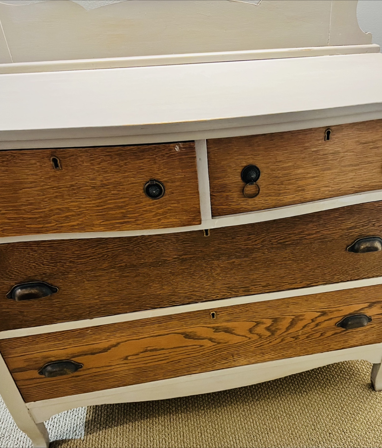 Antique Vanity Dresser with Mirror - photo 3