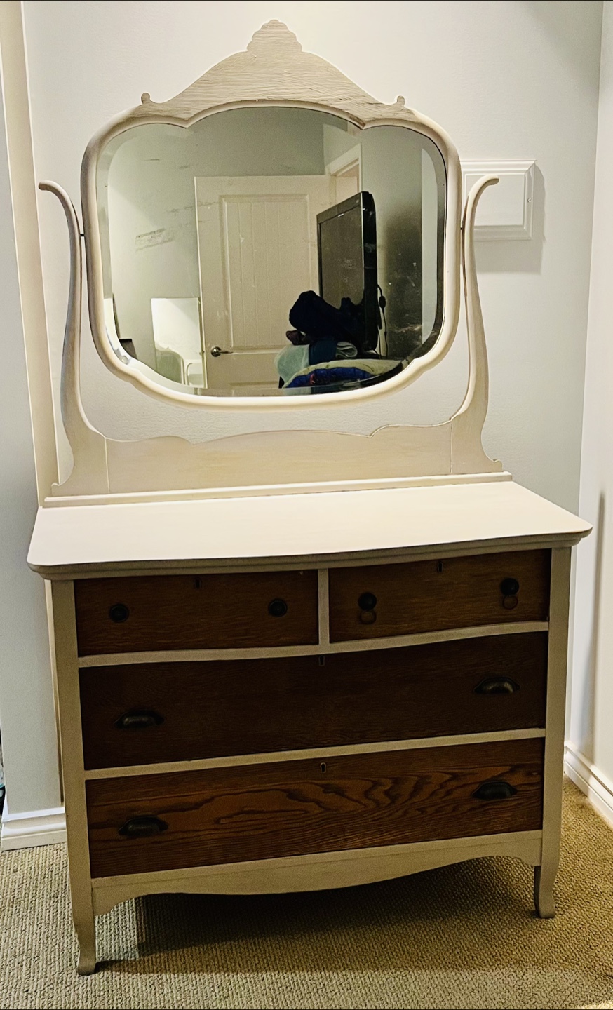 Antique Vanity Dresser with Mirror