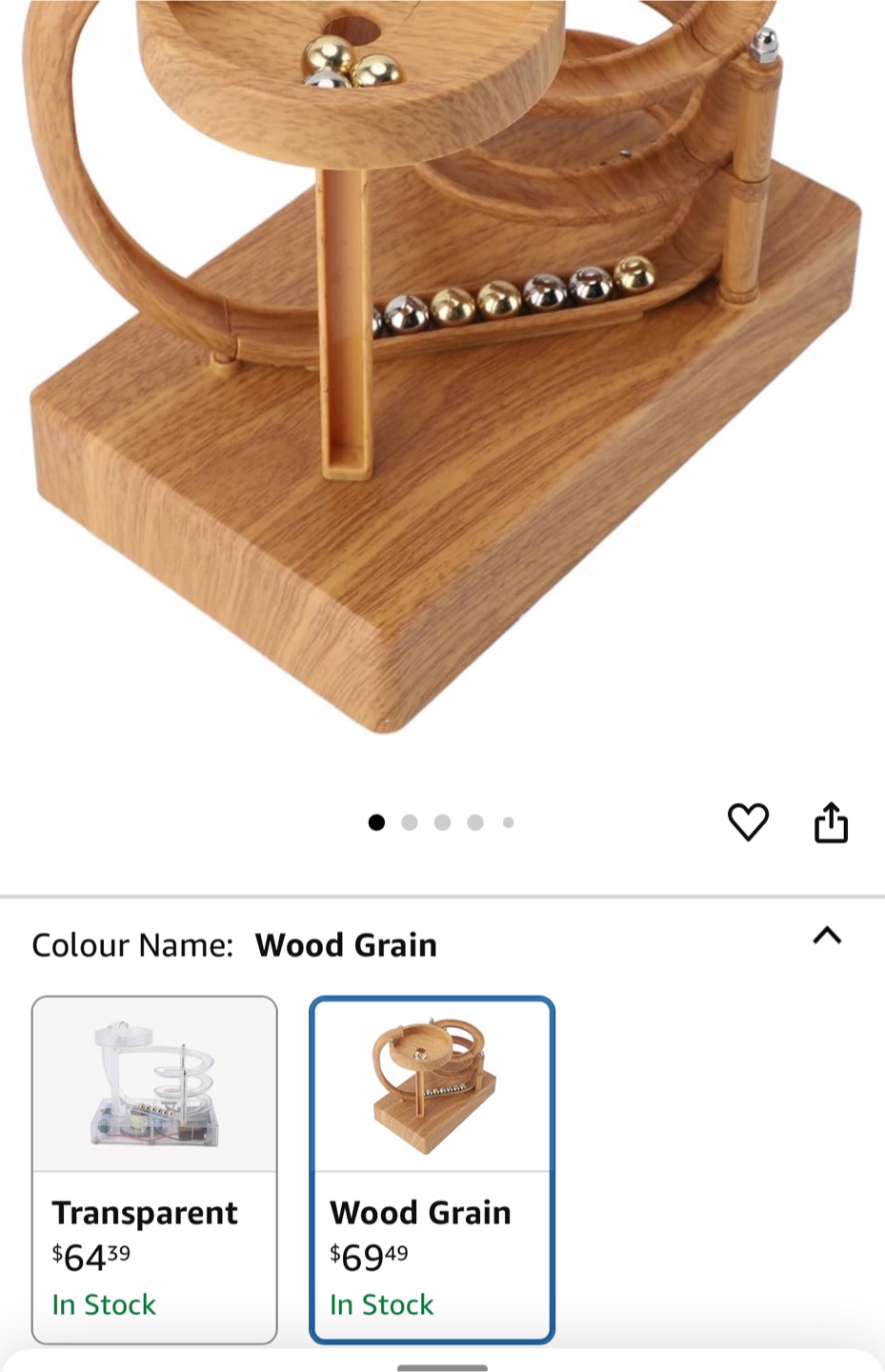 Perpetual Motion Toy - Wooden Marble Run Desk Toy - photo 2