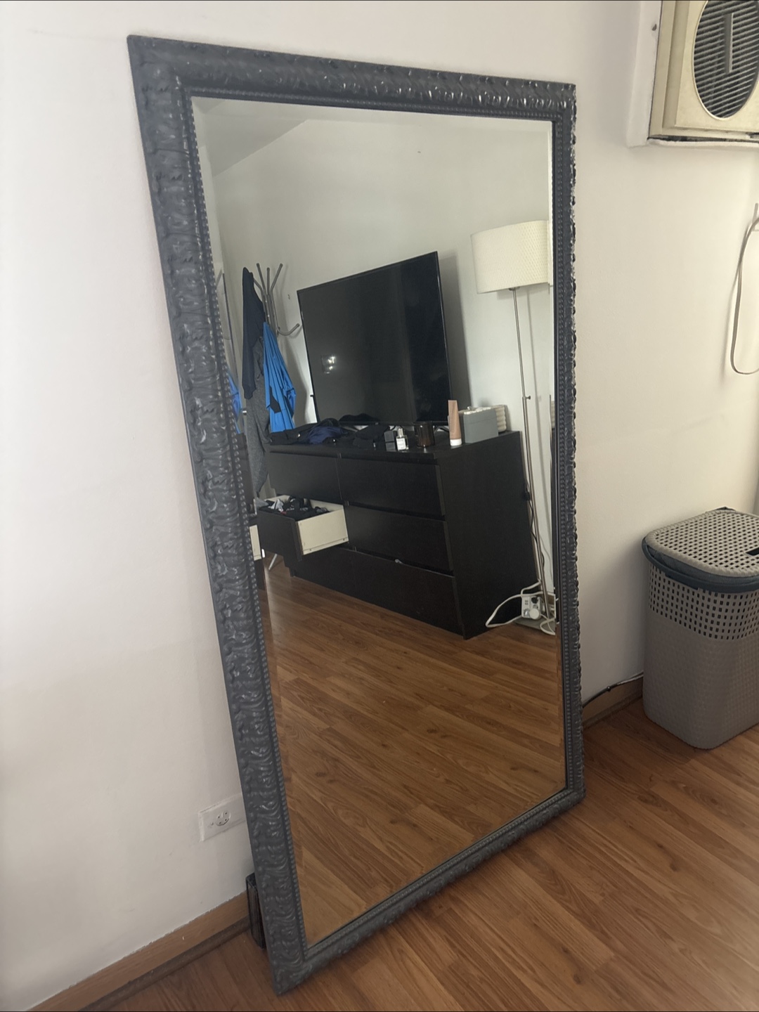 Large Gray Framed Mirror - photo 2