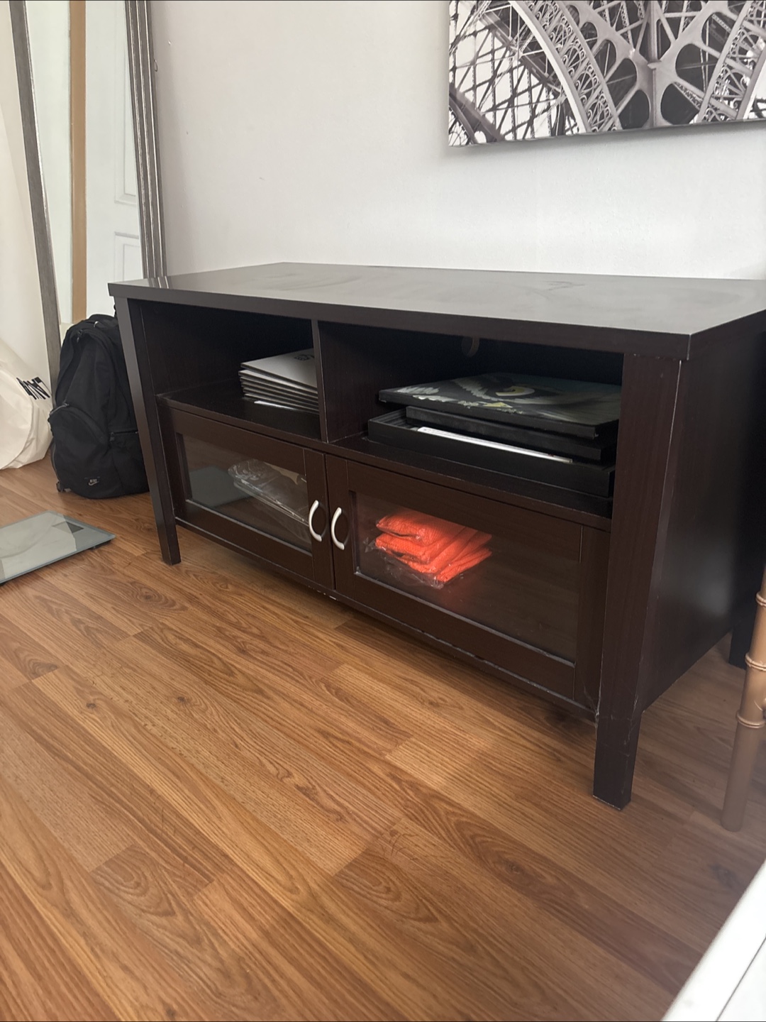 Dark Brown Wood Media Console