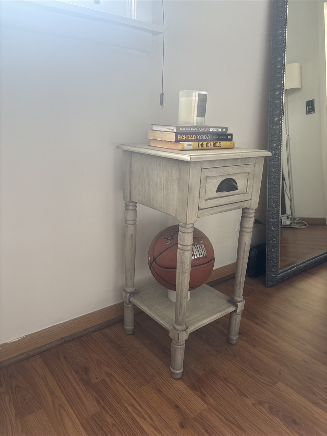 Whitewashed End Table with Drawer - photo 2