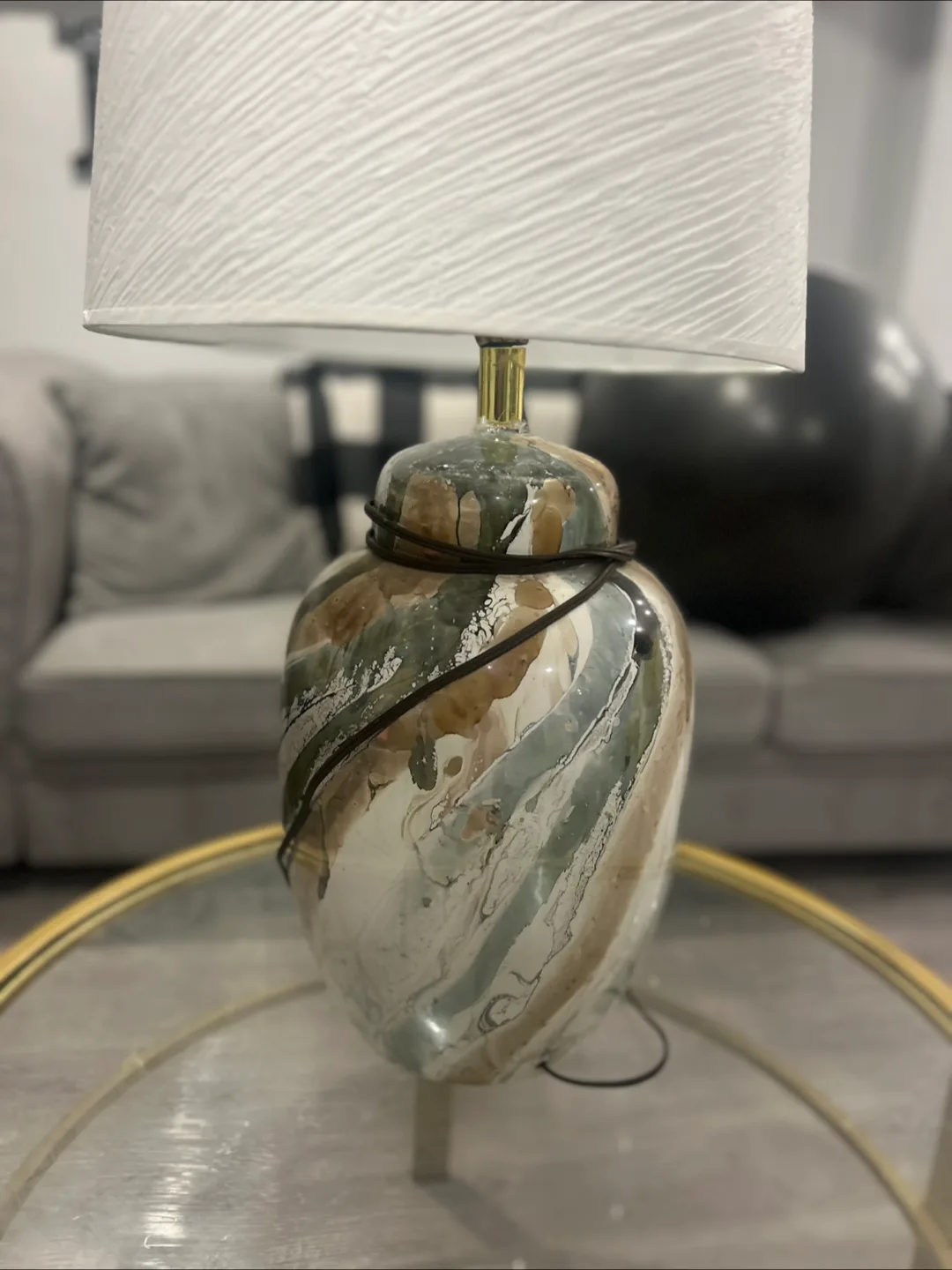 Unique Table Lamp with Swirled Design image indicator(2)