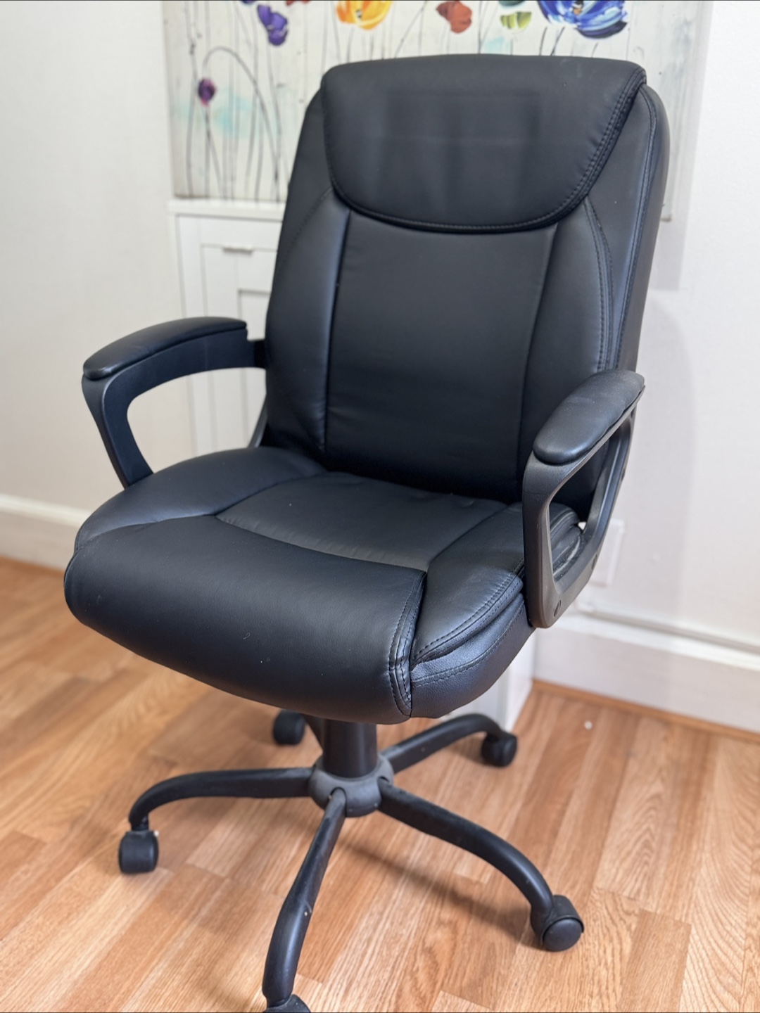 Black Leather Office Chair - photo 2