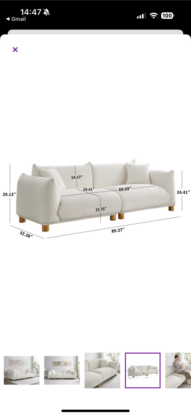 Cream-Colored Comfy Sofa - photo 2