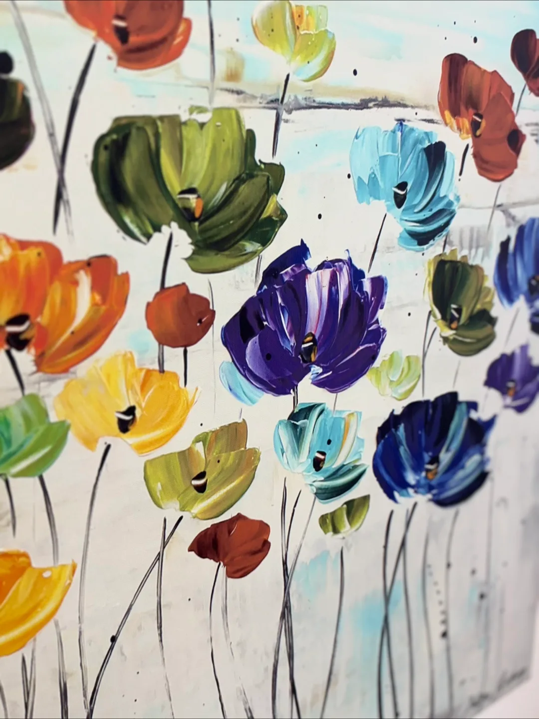 Colorful Floral Canvas Painting by Jolina Anthony image indicator(2)