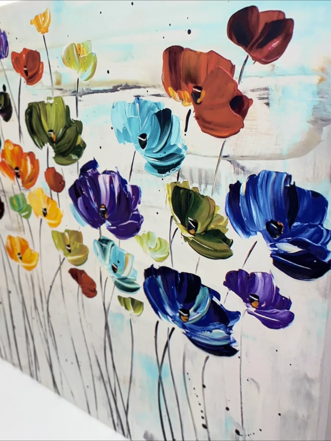 Colorful Floral Canvas Painting by Jolina Anthony image indicator(5)