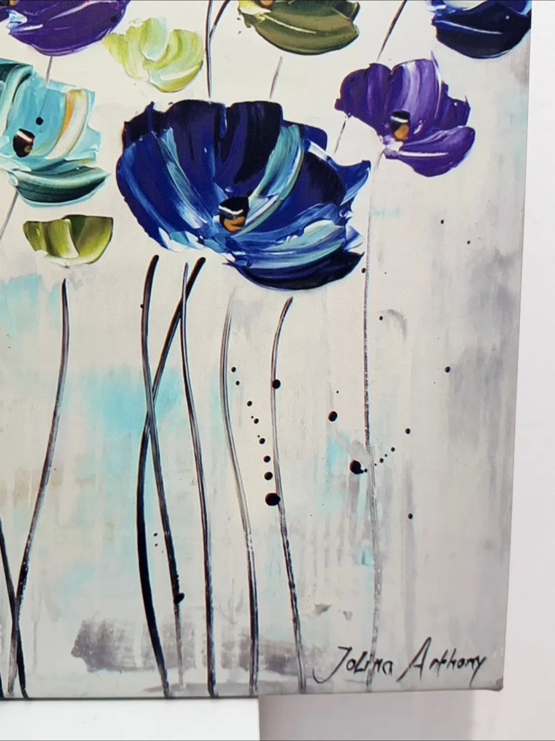 Colorful Floral Canvas Painting by Jolina Anthony image indicator(3)