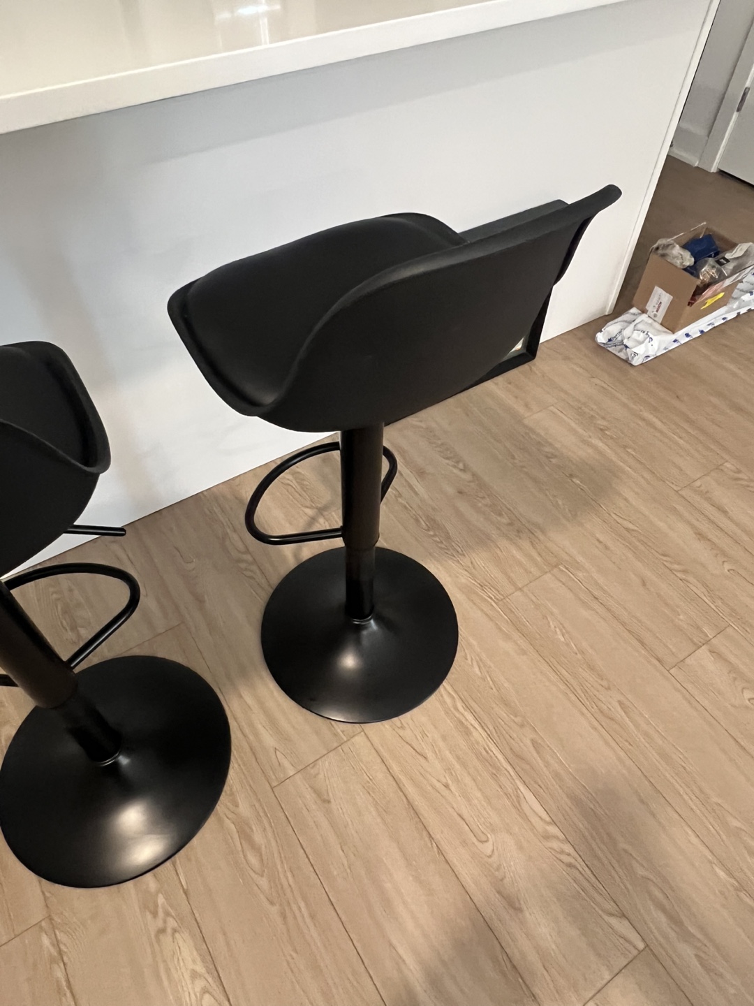 Pair of Black Adjustable Bar Stools - photo 4