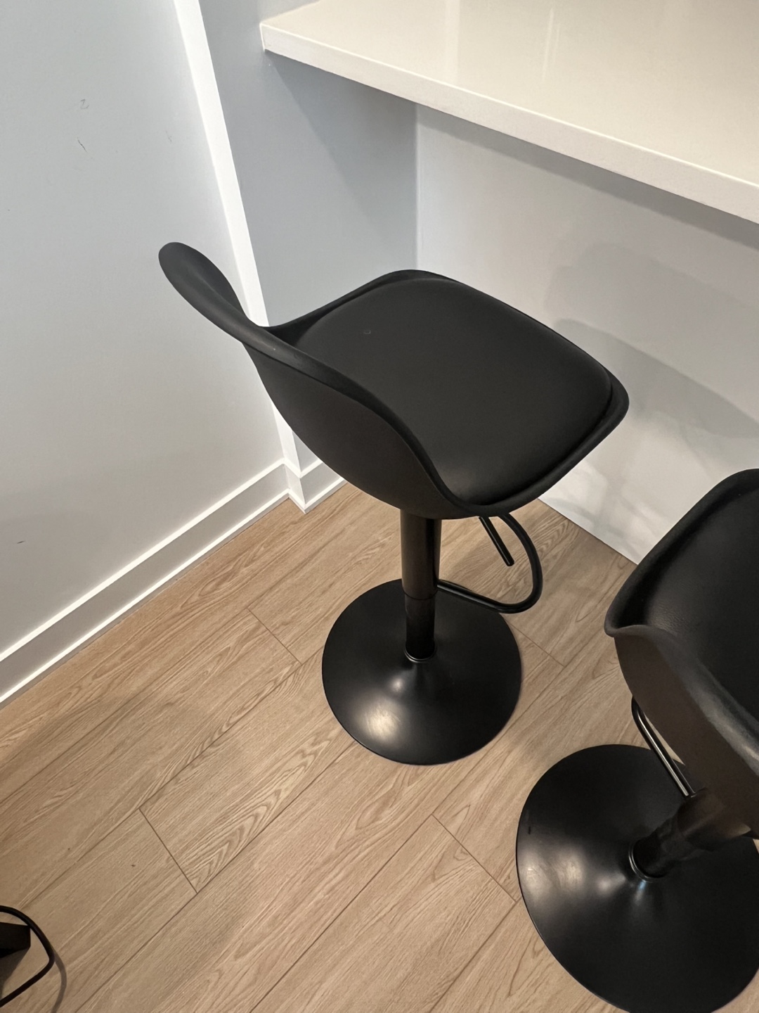 Pair of Black Adjustable Bar Stools - photo 3