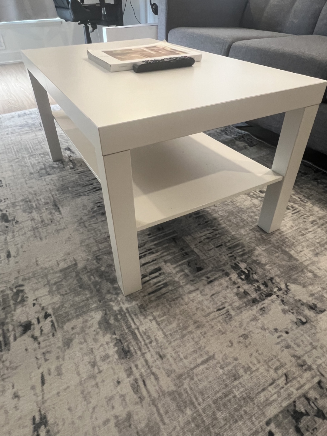 White Coffee Table with Shelf - photo 3