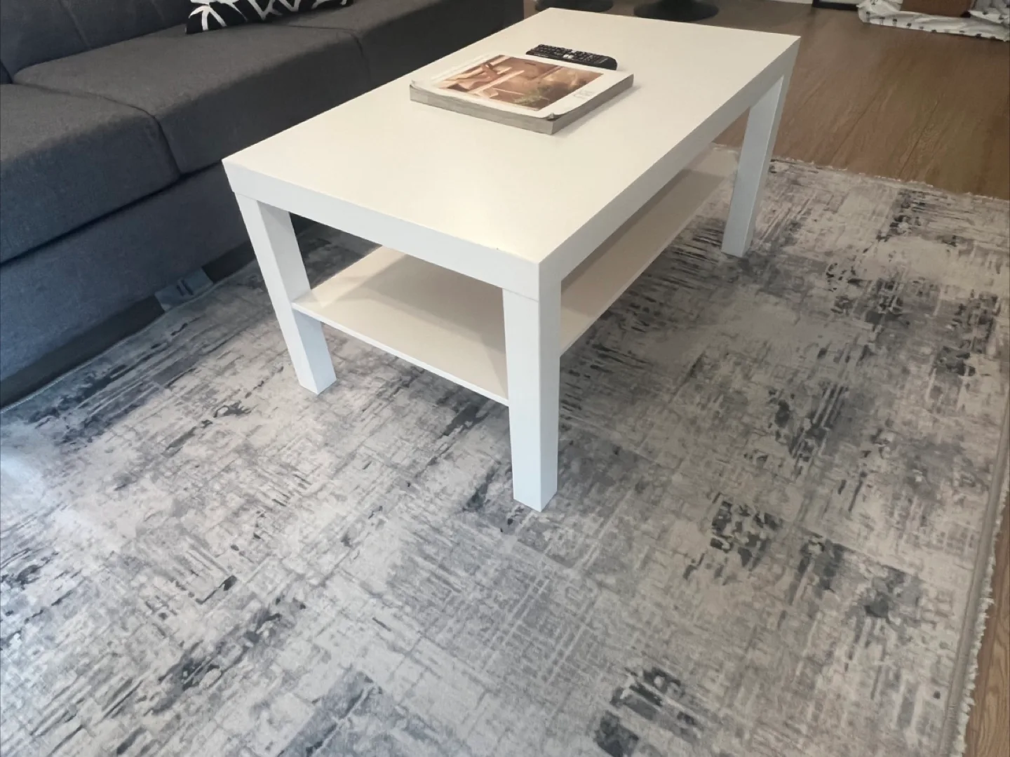 White Coffee Table with Shelf thumbnail