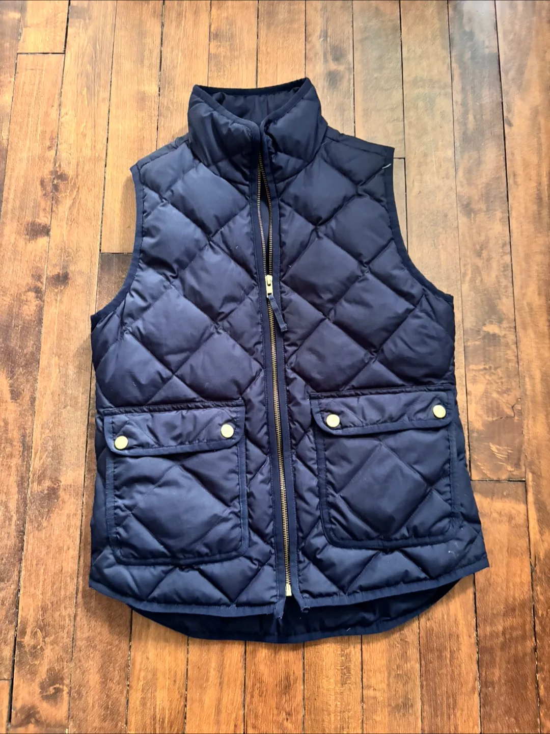 J.Crew Quilted Down Vest - Size XXS - Navy thumbnail