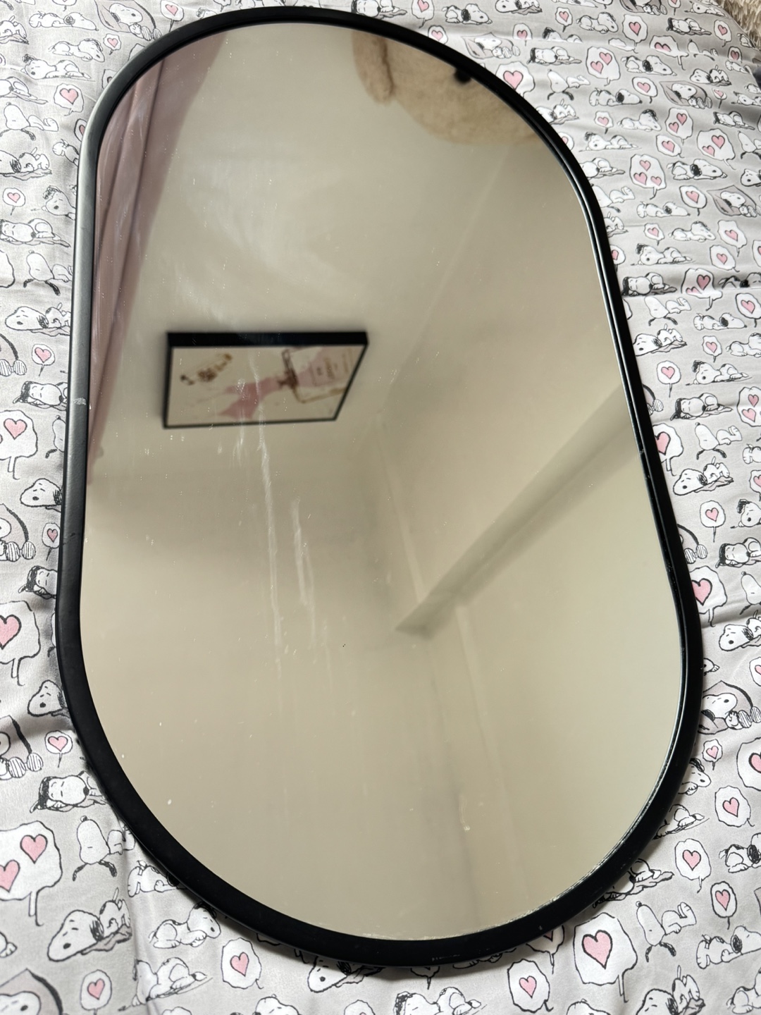 Oval Wall Mirror with Black Frame - photo 2