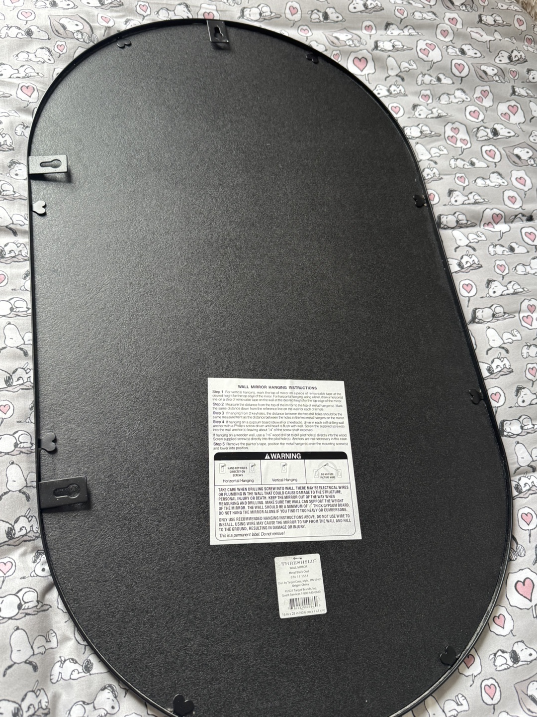 Oval Wall Mirror with Black Frame - photo 5