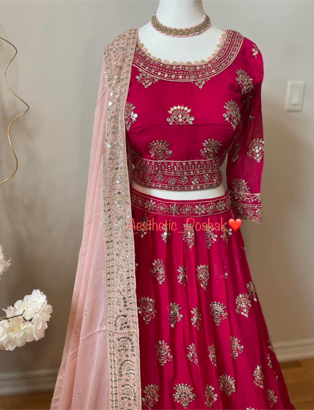 Gorgeous Rani Pink Lehenga Choli with Dupatta - photo 2