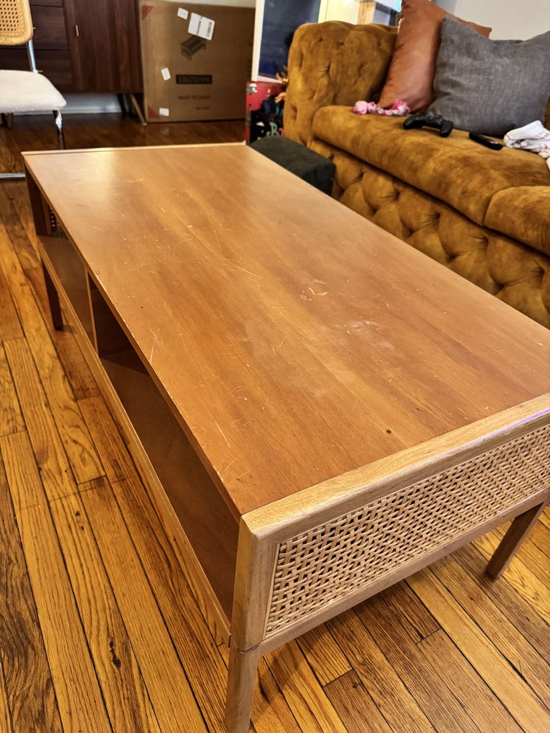 MCM Coffee Table with Rattan Accents - photo 2